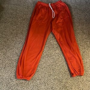 Orange large adjustable sweatpants